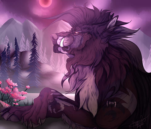 bust; complex shading; complex background