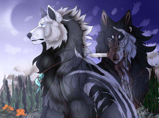 bust/half-body; complex shading; complex background